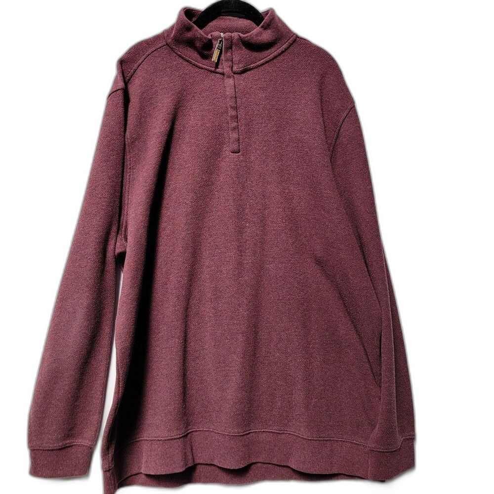 Tasso Elba Maroon 100% Cotton Sweater Long Sleeve Mock Turtleneck Size XL